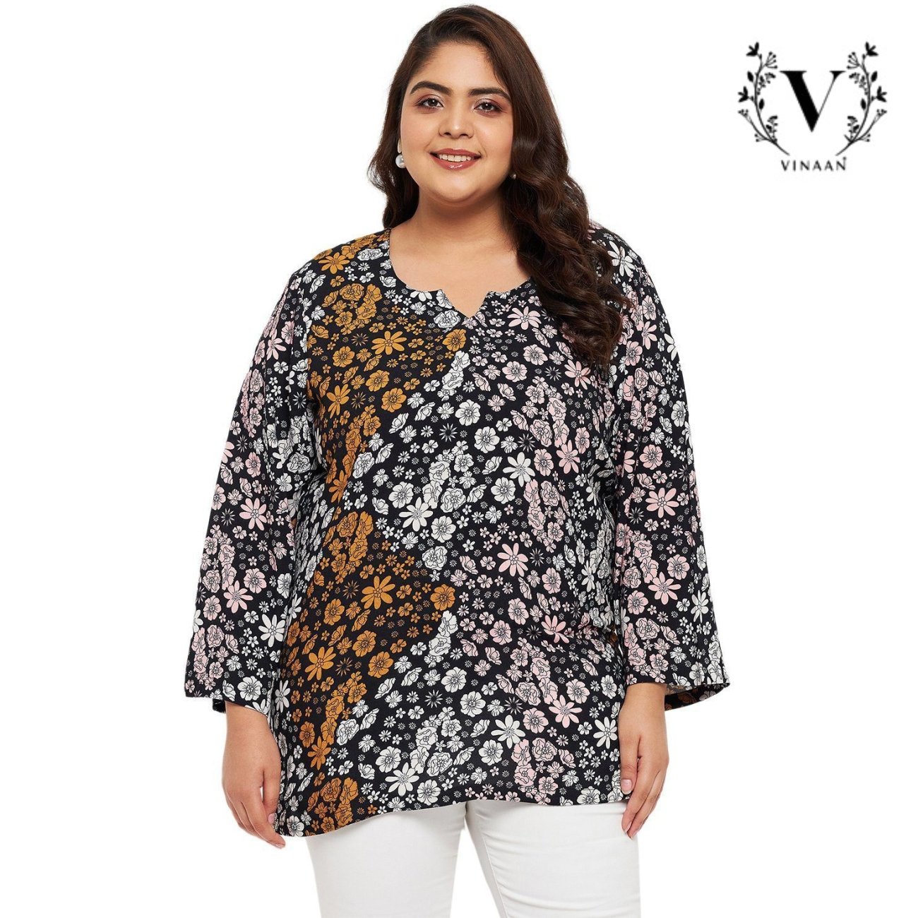 Bar Color Floral Top