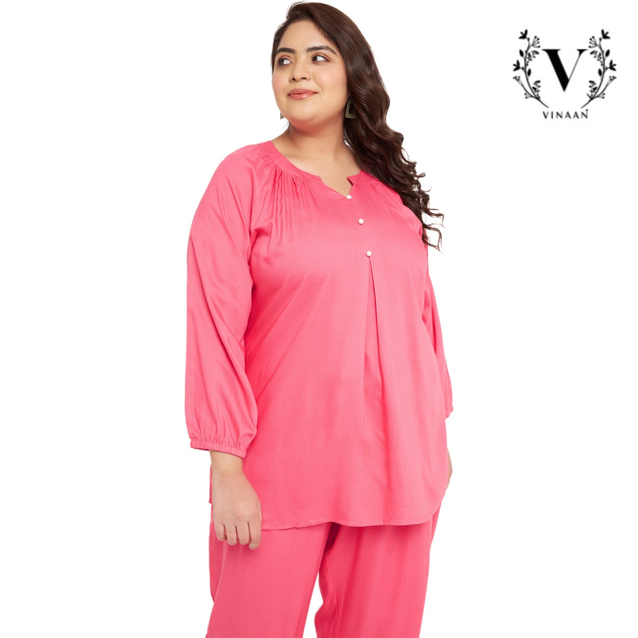 Flamingo Pink Pearls Co-ord Set