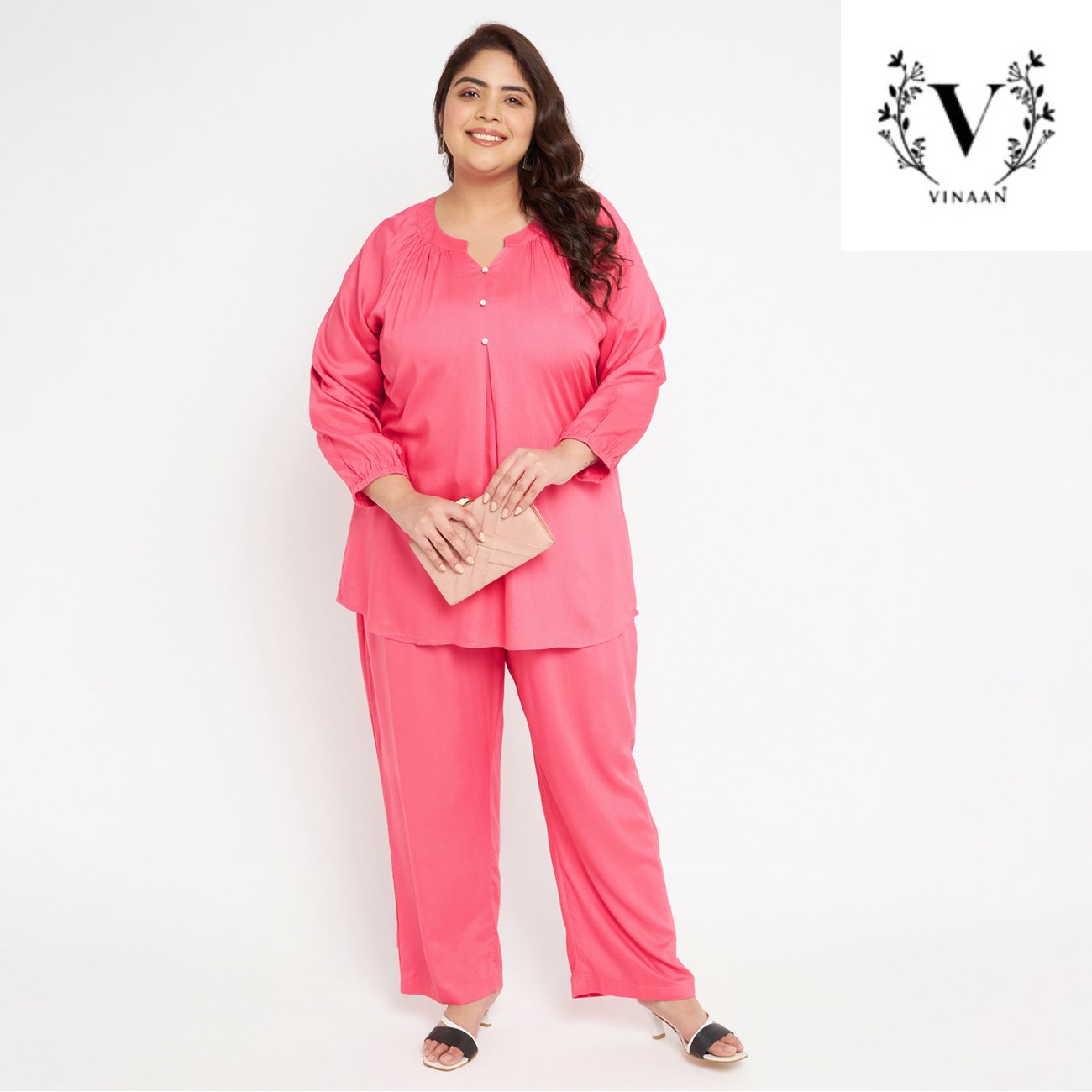 Flamingo Pink Pearls Co-ord Set - Image 5