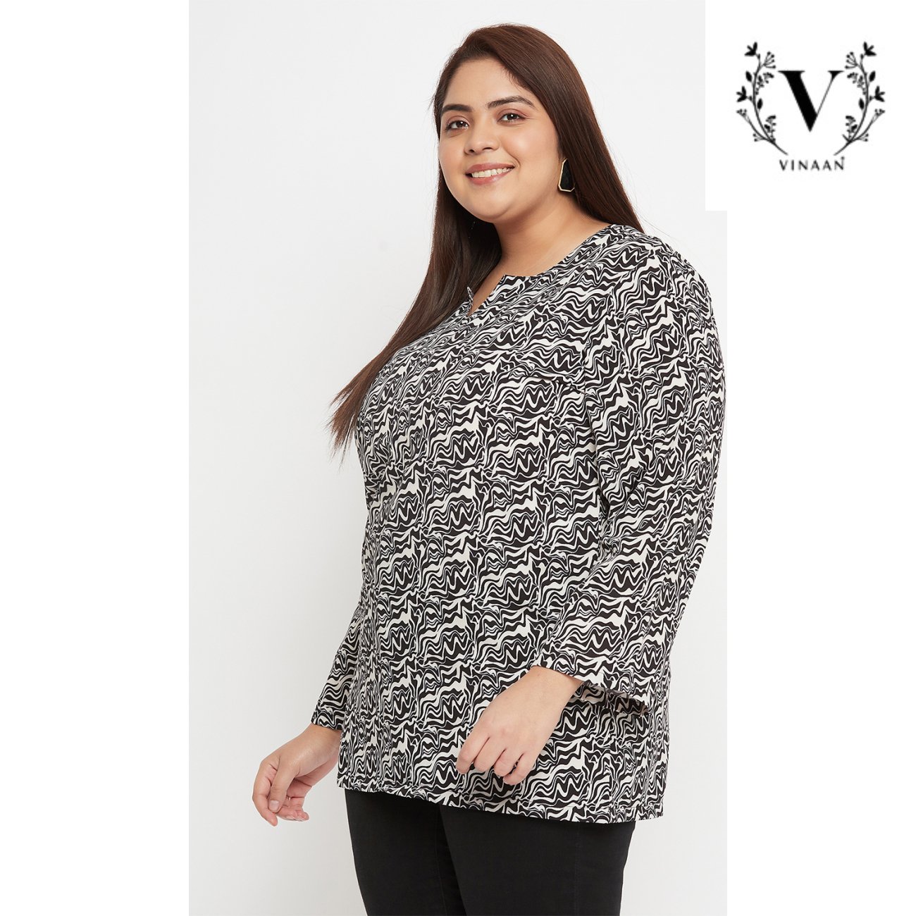 Verdant Stippled Printed Top - Image 4