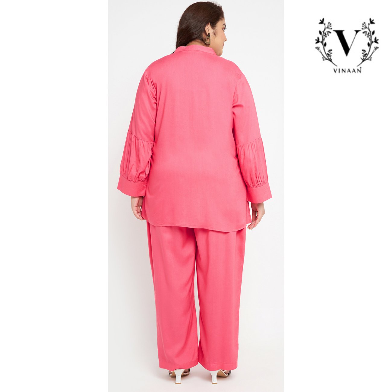 Flamingo Pink Pleated Co-ord Set - Image 6