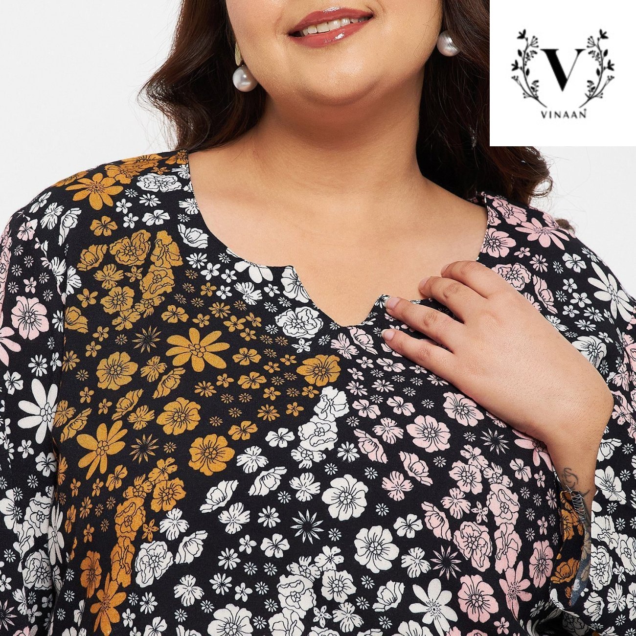 Bar Color Floral Top - Image 2