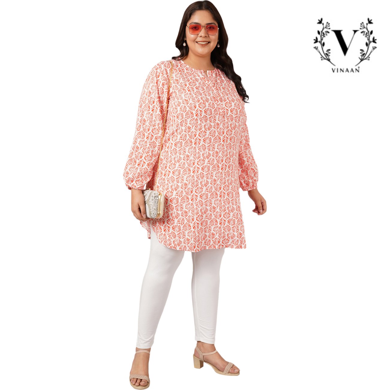 Tropical Peach Leaf Tunic - Image 3