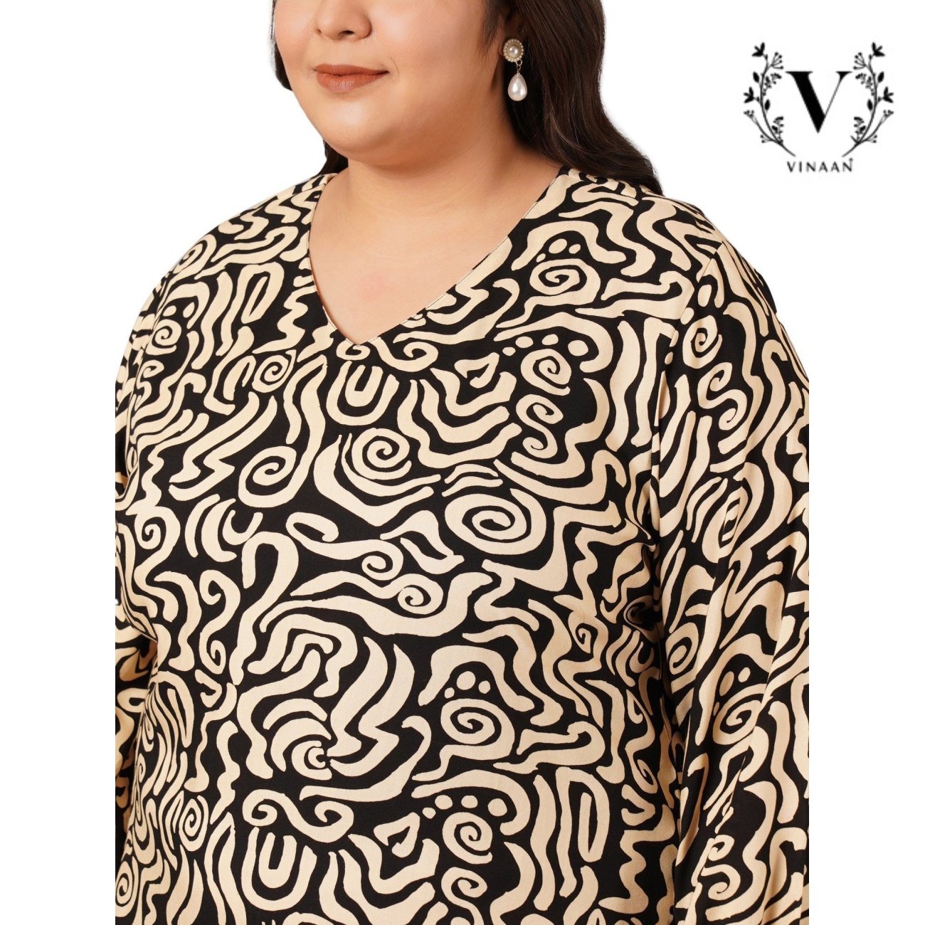 Abstract Printed Dress - Image 4
