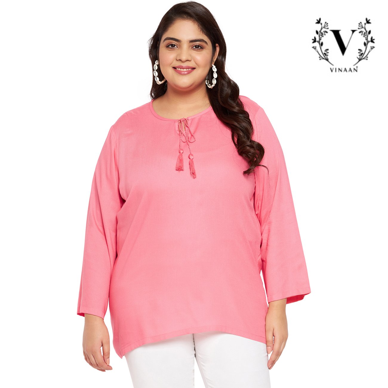 Flamingo pink tie up top
