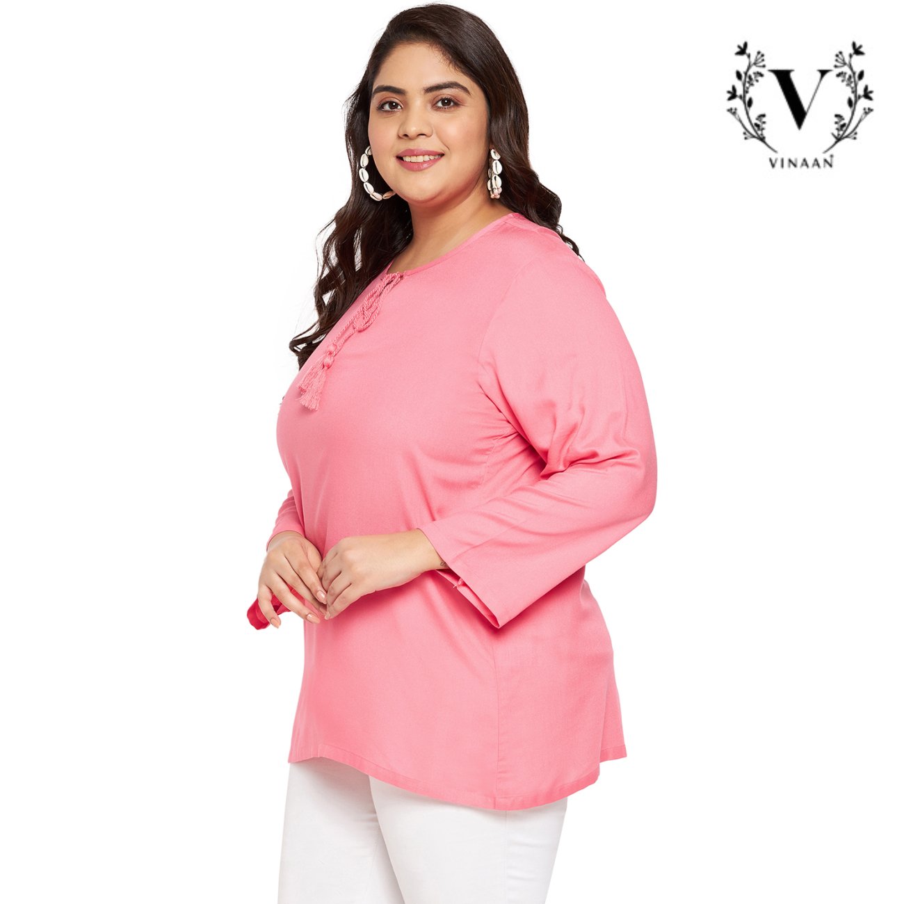 Flamingo pink tie up top - Image 4