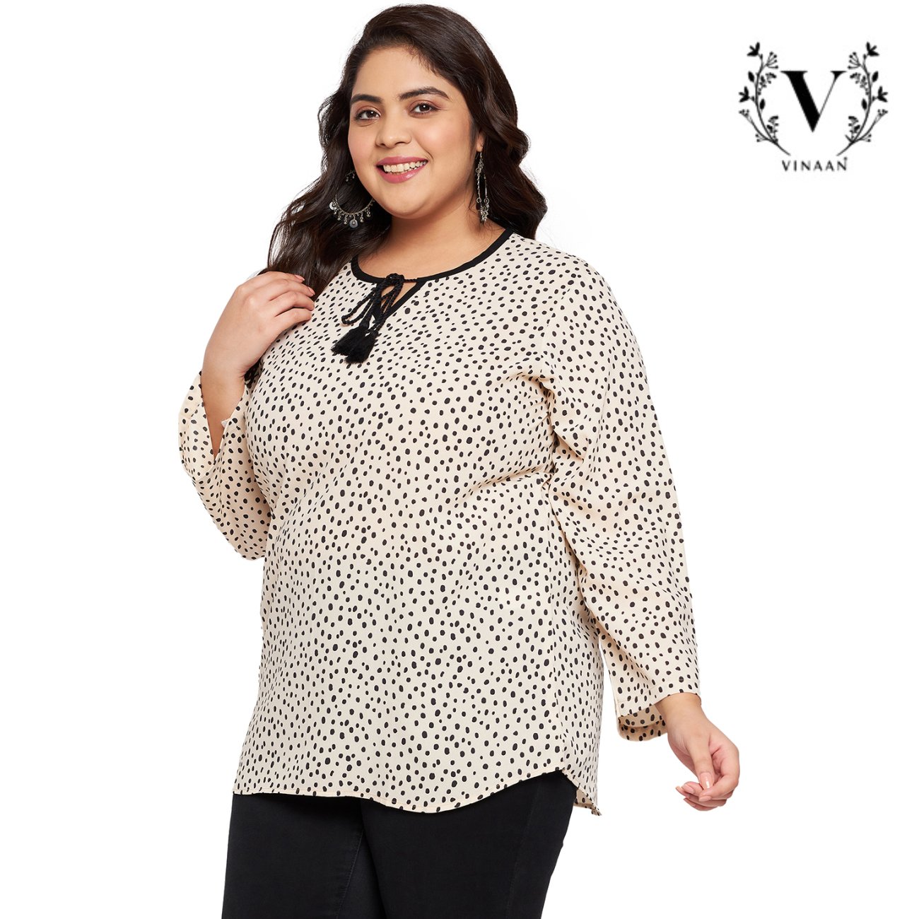 Ecru polka dot top - Image 2