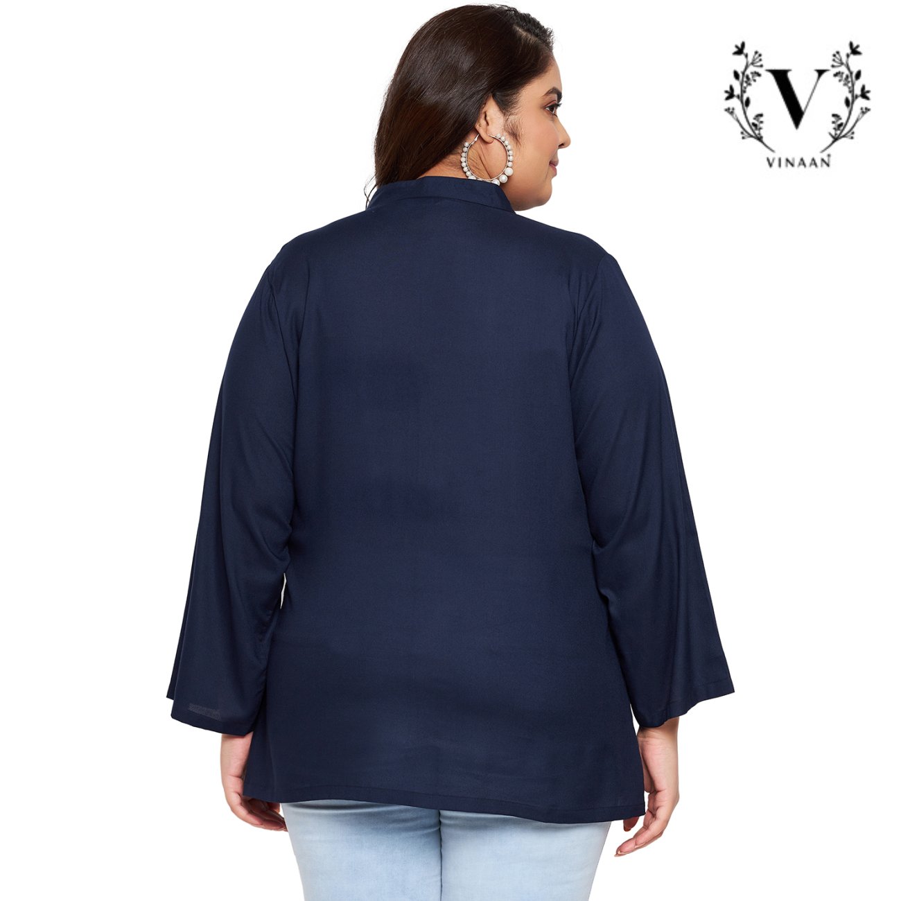 Navy blue collar top - Image 6